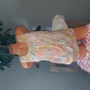 Maurices watercolor bow tank top S NWOT